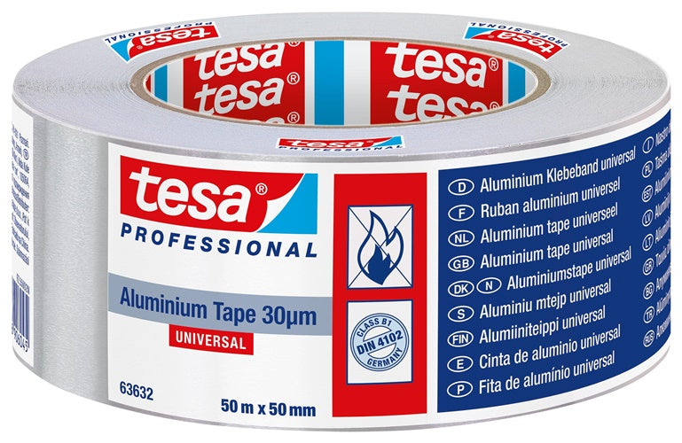Taśma aluminiowa samoprzylepna, Tesa, Universal, 50 m x 50 mm