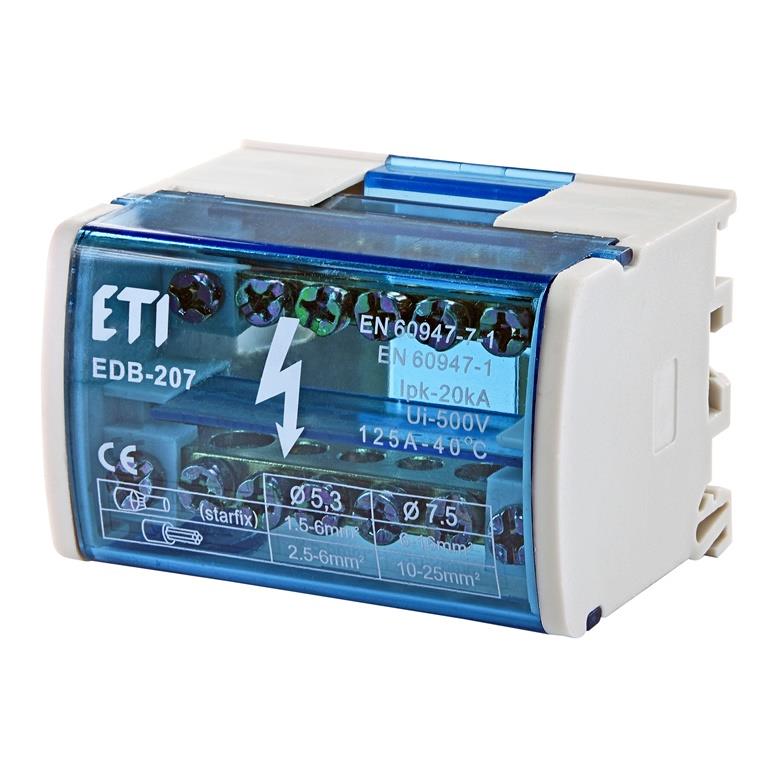 Sujungimo kaladėlė ETI EDB-207, 5 x 1,5-6 mm²; 2 x 6-16 mm²