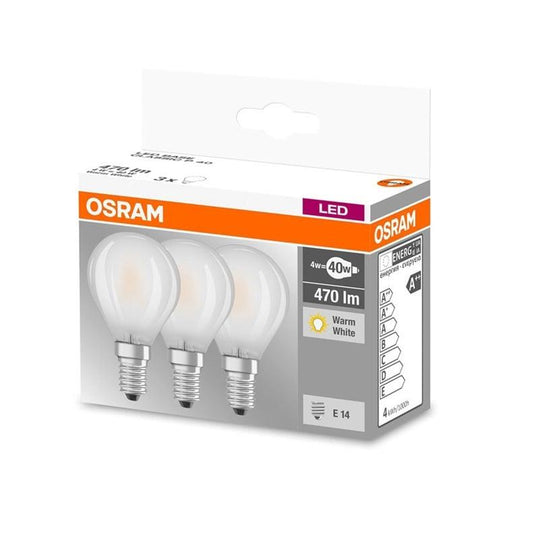 Żarówka LED Osram P40, 4W, E14, 2700K, 470lm, 3 szt.