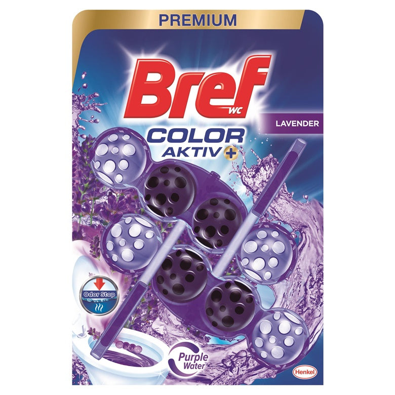 WC valiklis-gaiviklis BREF PURPLE AKTIV LAVENDER, 2×50 g