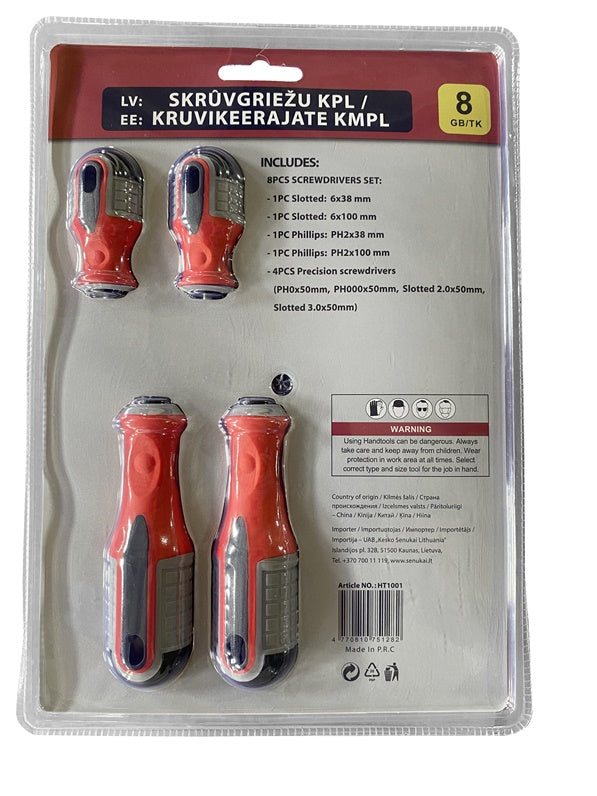 Zestaw wkrętaków HT1001, 8 szt.