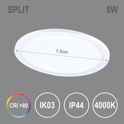 Oprawa wpuszczana Tope Split R NW, 5W, LED, 4000K
