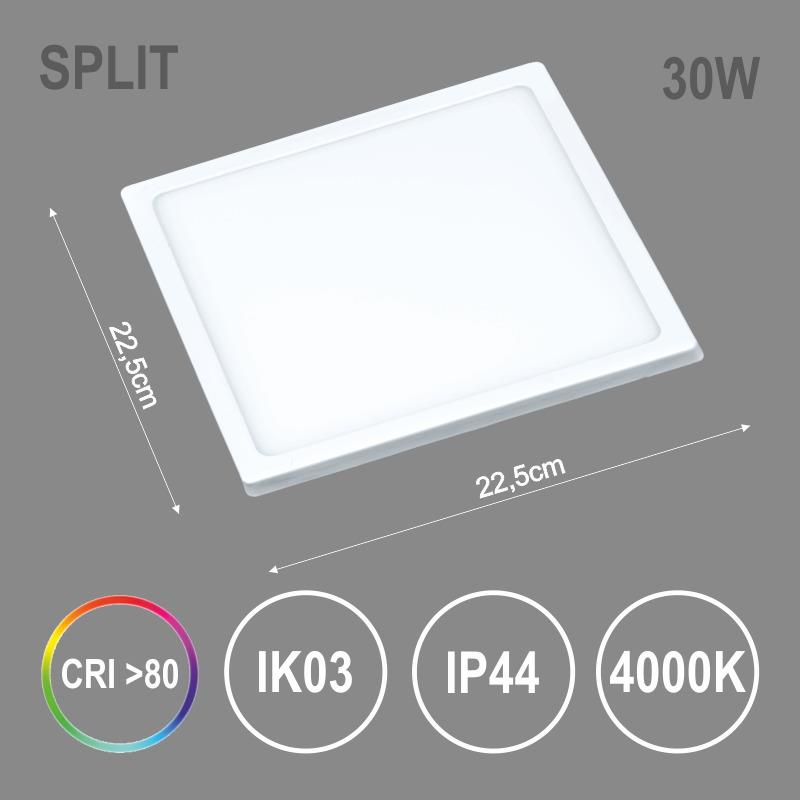 Įmontuojamas šviestuvas Tope Split, 30W, 4000°K, LED, baltas