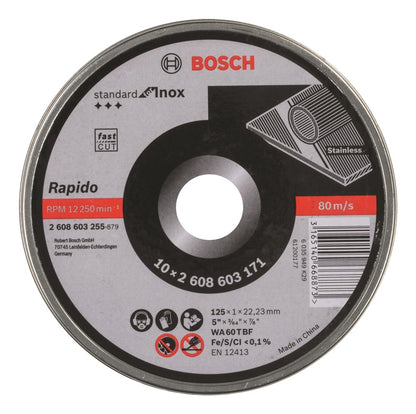 Tarcze tnące Bosch, 125 x 1 x 22.23 mm, 10 szt.