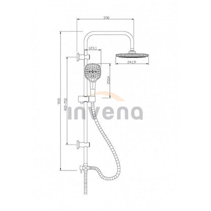 Zestaw prysznicowy Invena Rotonda AU-27-K02-G