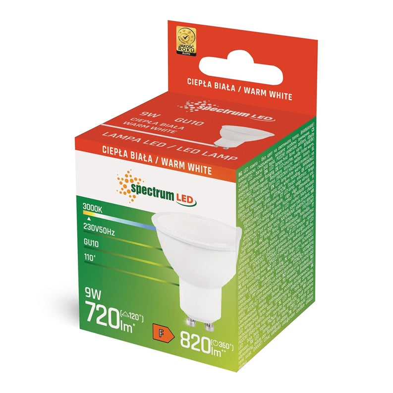 Żarówka LED GU10 9W 720LM 3000K 110°