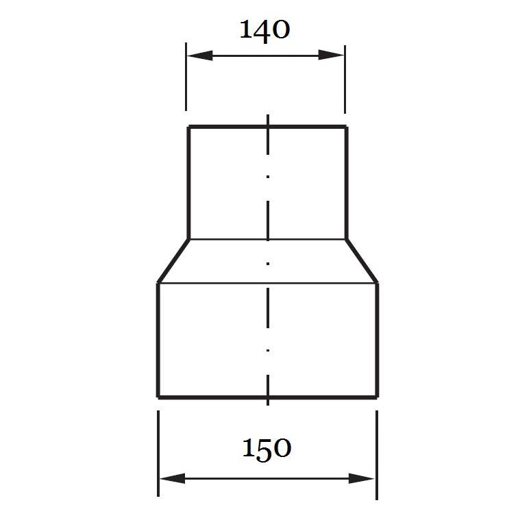 Dūmtraukio tarpmovė WADEX, 140/150 mm