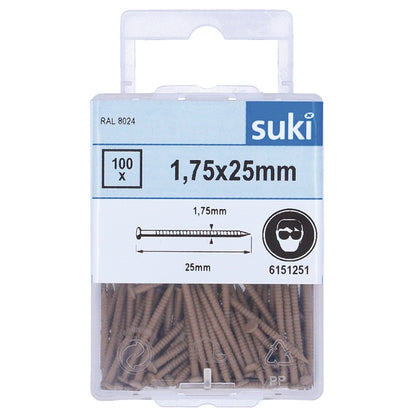 Gwoździe do boazerii, 1.75 x 25 mm, 100 szt.