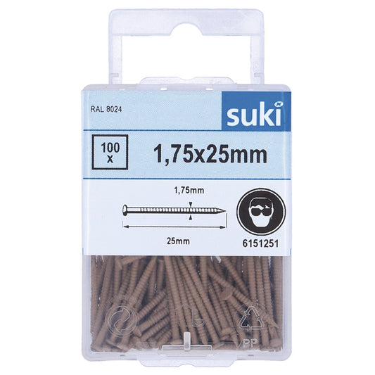 Gwoździe do boazerii, 1.75 x 25 mm, 100 szt.