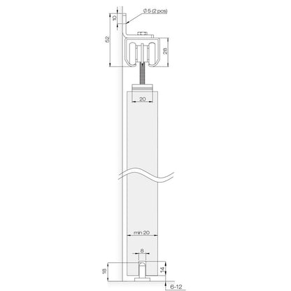 Zestaw Helaform 20705/75/JR, do przesuwnych drzwi wewnętrznych, 2 m