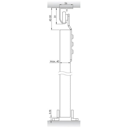 Zestaw Helaform 10302, do drzwi wewnętrznych przesuwnych, 1200mm