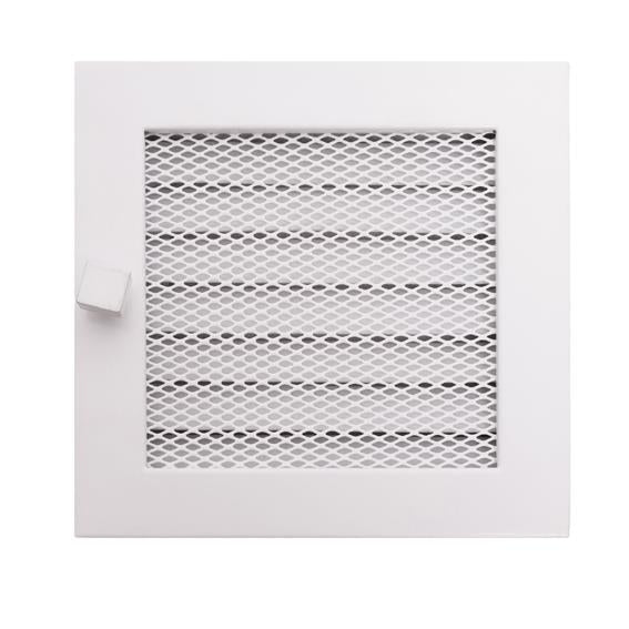 Židinio grotelės HEARTH 170x170mm, (baltos su žaliuzėmis)