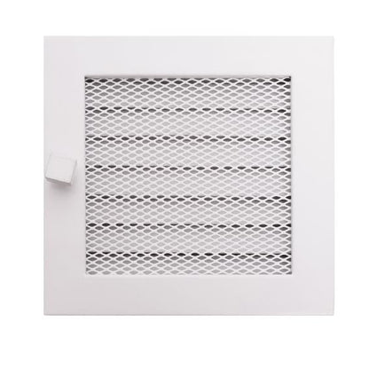 Židinio grotelės HEARTH 170x170mm, (baltos su žaliuzėmis)