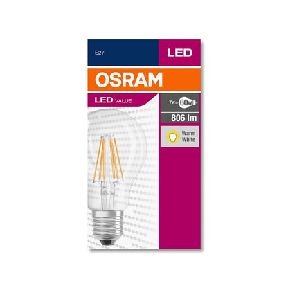 Żarówka Osram LED, filamentowa, A60, E27, 7 W, 806 lm, 2700K