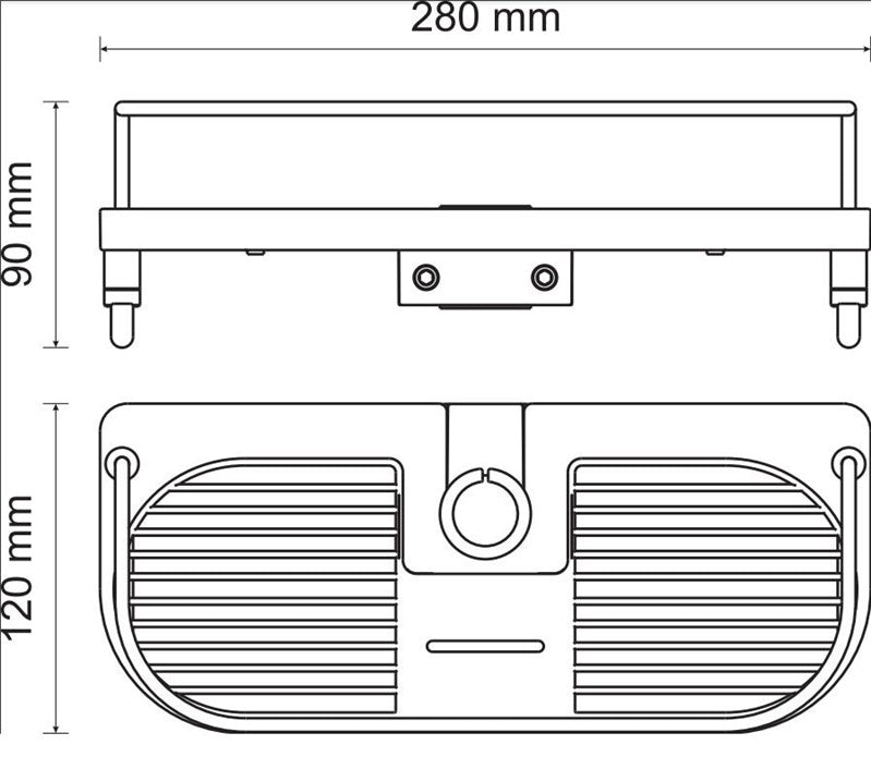 Półka prysznicowa Ferro 65580.1, 280 mm x 90 mm x 120 mm, biała