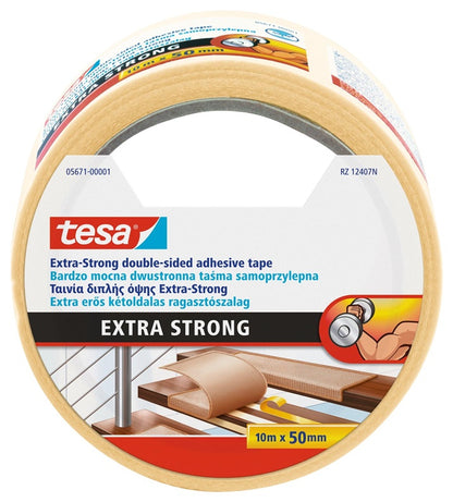 Taśma dwustronnie klejąca Tesa Extra Strong, 10 m x 50 mm