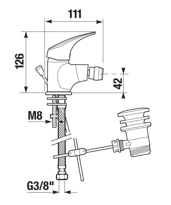 Bidė maišytuvas Jika Talas H3411N10041111