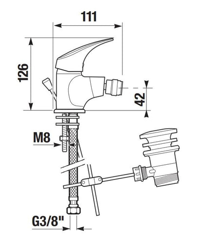 Bidė maišytuvas Jika Talas H3411N10041111