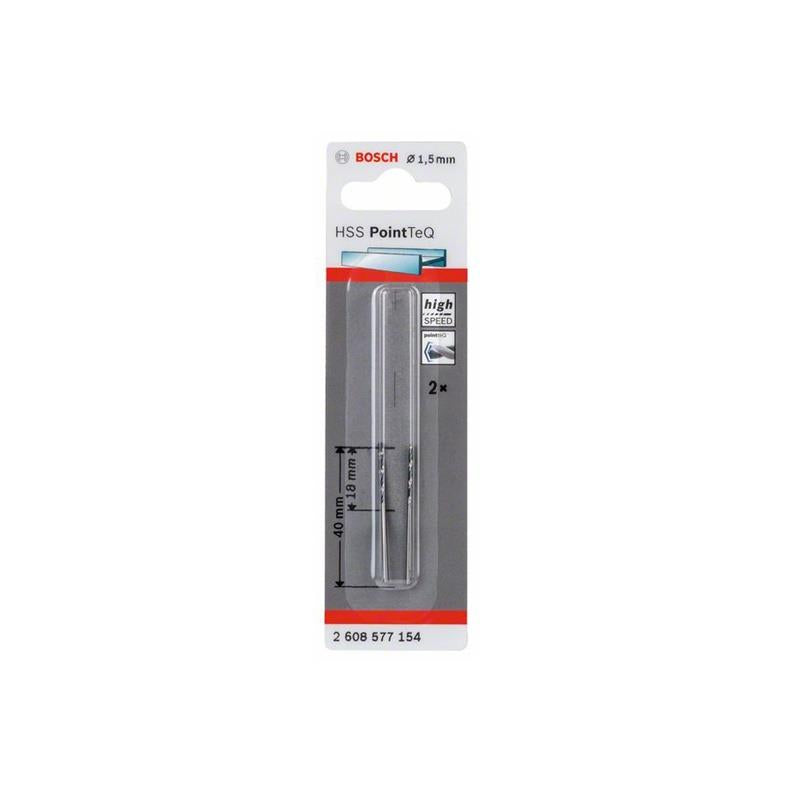 Wiertło do metalu Bosch Pointteq, 1,5x40 mm, 2 szt.