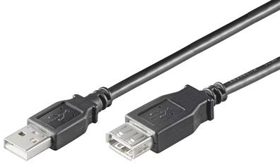Kabelis MICRO_CONNEC USB TypeA M, USB TypeA F, 1.8m, juodas