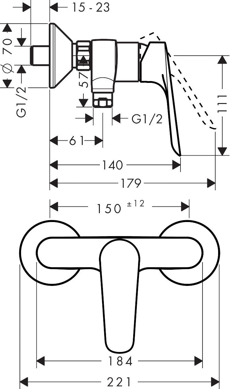 Dušo maišytuvas Hansgrohe Logis E 71602000