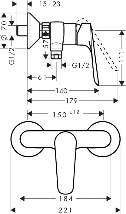 Dušo maišytuvas Hansgrohe Logis E 71602000