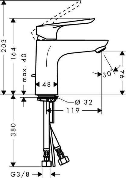 Bateria umywalkowa Hansgrohe Logis E 71161000
