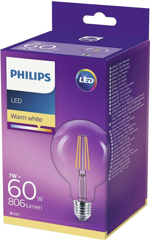 Żarówka Philips LED filamentowa, G93, E27, 6 W, 806 lm, 2700 K