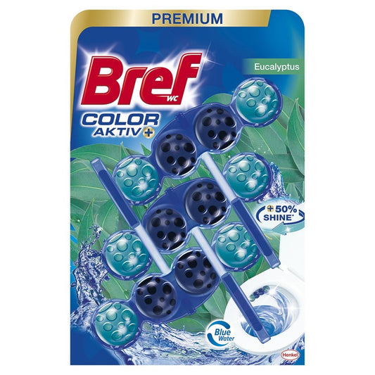WC valiklis-gaiviklis BREF COLOR AKTIV EUCALYPTUS, 3×50 g