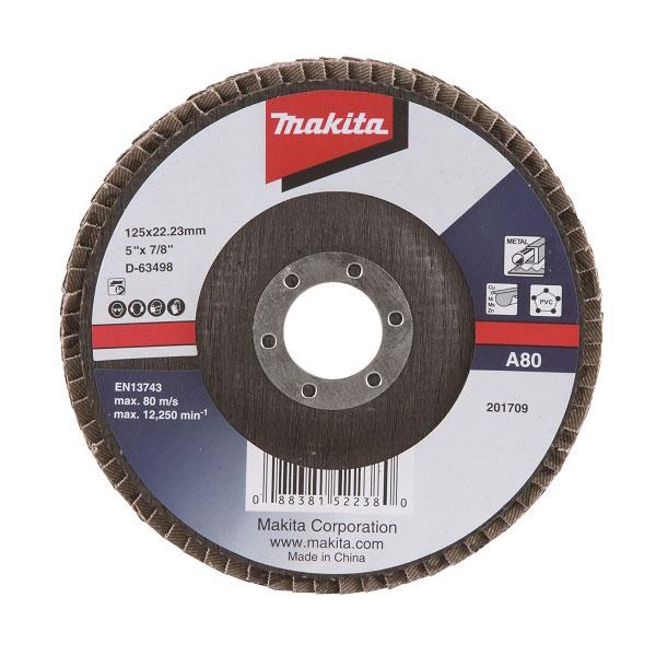 Žiedlapinis šlifavimo diskas Makita D-63498 125x22.23mm 80