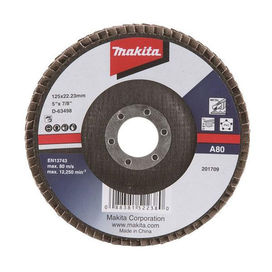Žiedlapinis šlifavimo diskas Makita D-63498 125x22.23mm 80