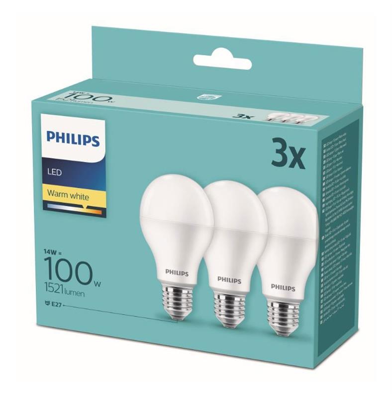 Żarówki Philips LED, A67, E27, 14W, 1521lm, 2700K, 3 szt.