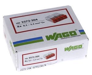 Laidų jungė Wago 2273-204/100 4 x 0.5-2.5 mm², 100 vnt.