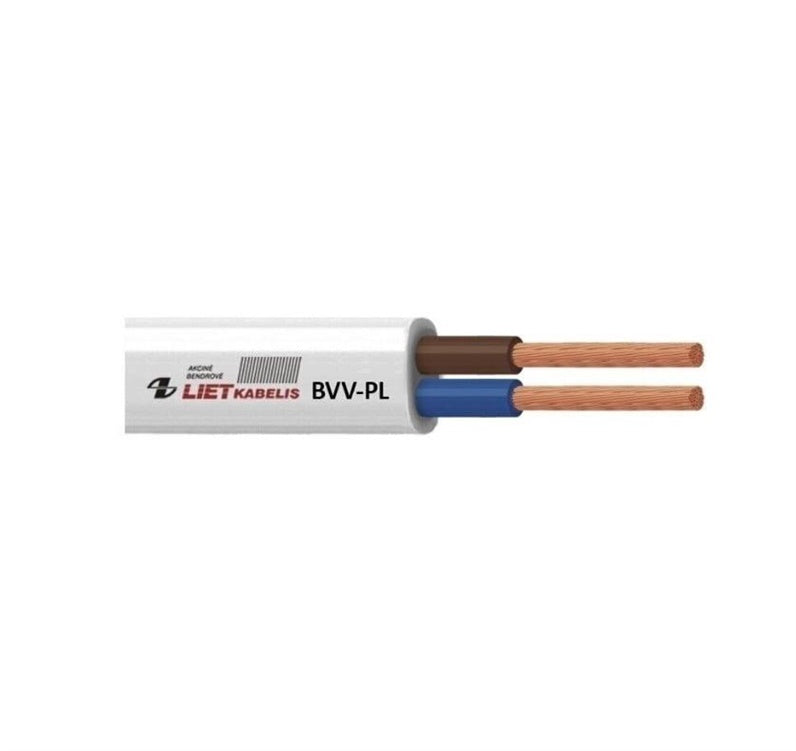 Kabelis Lietkabelis BVV-PL, 2 x 1,5 mm², baltas, 25 m