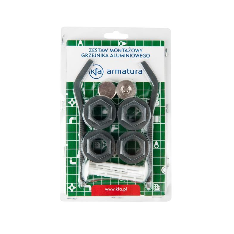 Zestaw mocowań grzejników KFA Anthracite 1"x 1/2"