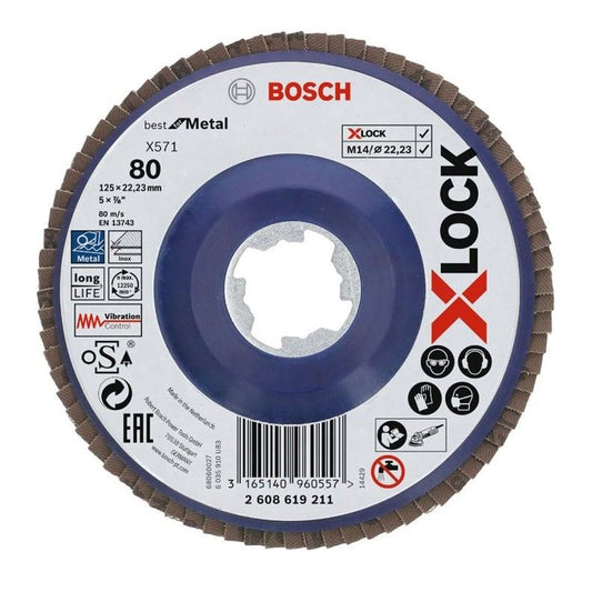 Tarcza listkowa BOSCH X-LOCK 125 mm, 80
