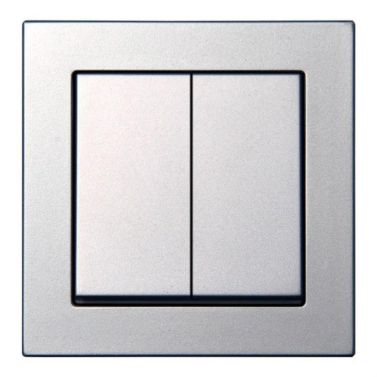 Przełącznik LIREGUS EPSILON, 2 klawisze, kolor metaliczny