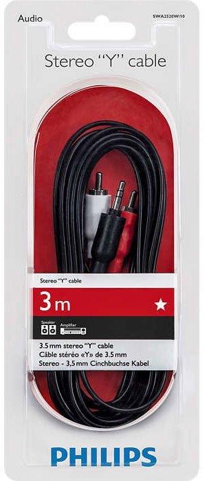 Laidas PHILIPS 3.5mm M, 2xRCA M, 3m, juodas SWA2520W/10
