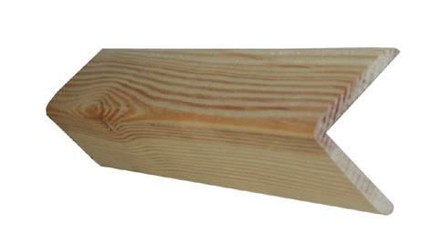 Išorinis kampas, pušies, 4 x 4 x 200 cm