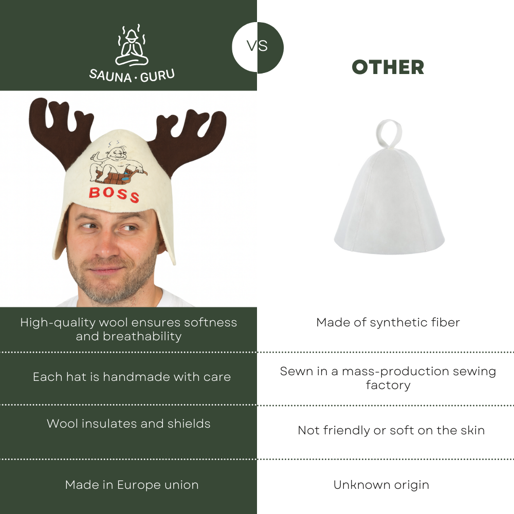 Sauna Hat ‘Moose’, 100% Wool