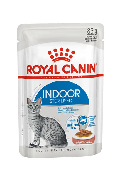 Indoor Sterilised Morsels in Gravy - Wet Food for Indoor Cats 12x85g