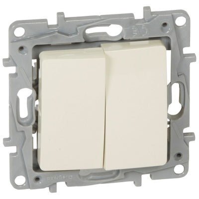 664802 Legrand NILOE Switch 2 gang, 10A, ivory