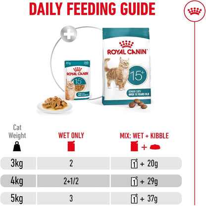 ROYAL CANIN Ageing 15+ Chunks In Gravy - Wet Food For Senior Cats 12x85g