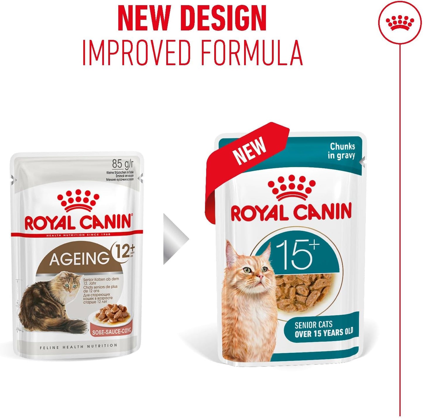 ROYAL CANIN Ageing 15+ Chunks In Gravy - Wet Food For Senior Cats 12x85g