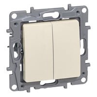 764606 Legrand NILOE Switch 2 gang, 10A, ivory