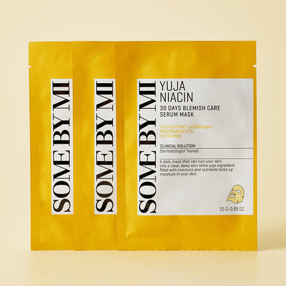 Some By Mi Yuja Niacin Blemish Care Serum Mask - Rozjaśniająca maska ​​w płachcie