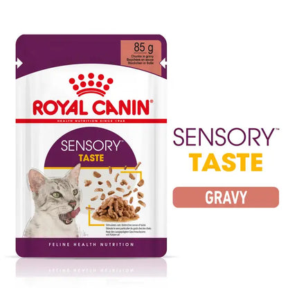 ROYAL CANIN Sensory Taste Chunks In Gravy - Drėgnas Pašaras Suaugusioms Katėms 12x85g