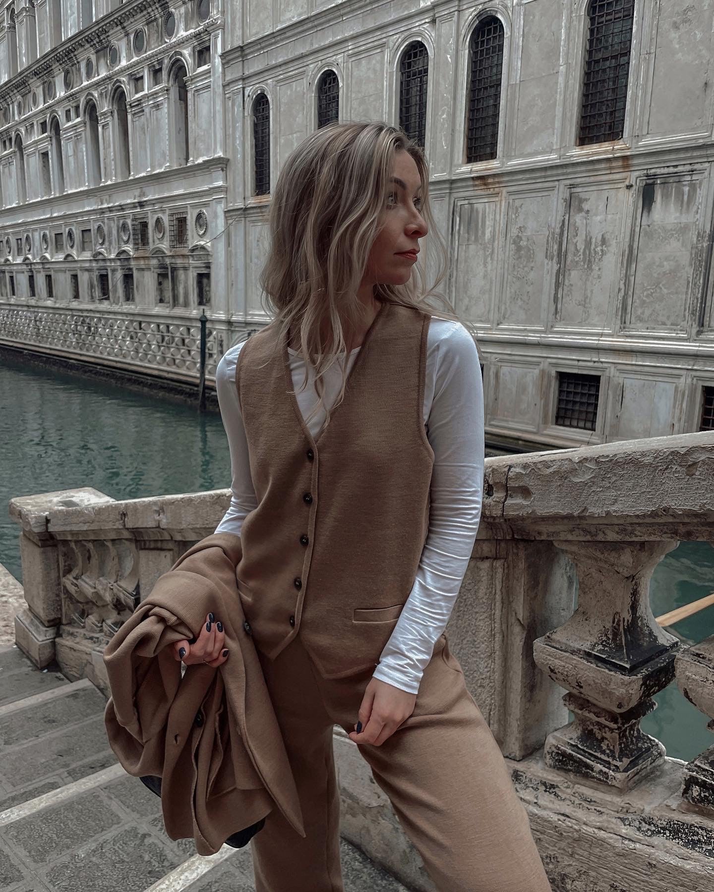 Ora, Forza & Galante 100% Merino Co-ord in Beige