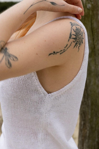 Mare 100% Leinen Tank Top Weiß