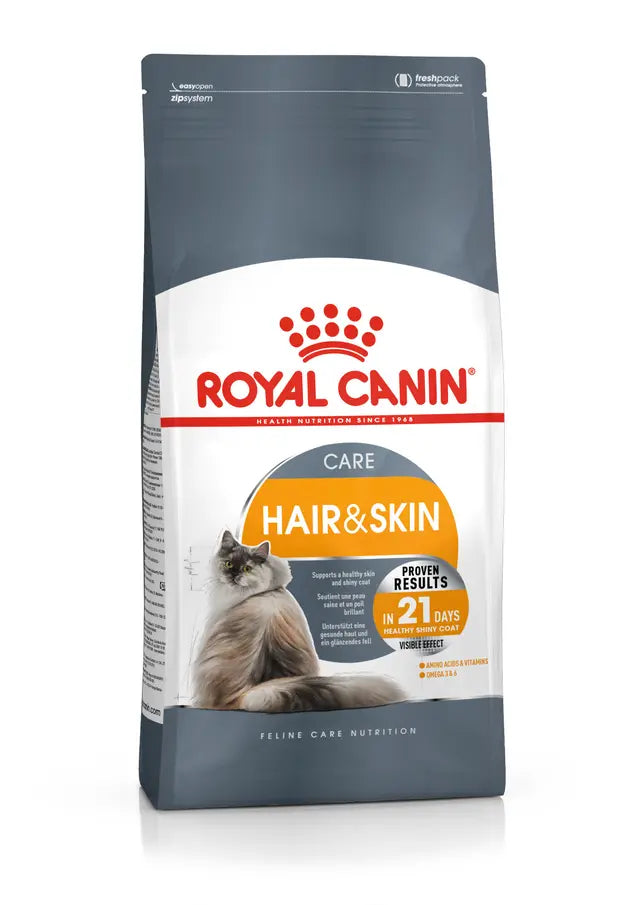 Royal Canin Feline Care Nutrition Haar- und Hautpflege 4 kg – Großpackung für ausgewachsene Katzen zur Förderung von Fell- und Hautgesundheit